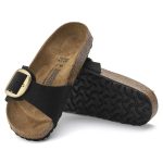 Madrid Big Buckle Nubuck Leather Σανδάλια Μαύρα - Image 2