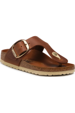 Gizeh Big Buckle Δερμάτινα Σανδάλια Cognac