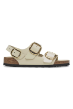 Milano Big Buckle Δερμάτινα Σανδάλια Εκρού