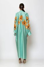 Maxi Jacquard Satin Kaftan Dress - Image 2