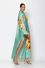 Maxi Jacquard Satin Kaftan Dress - Image 4