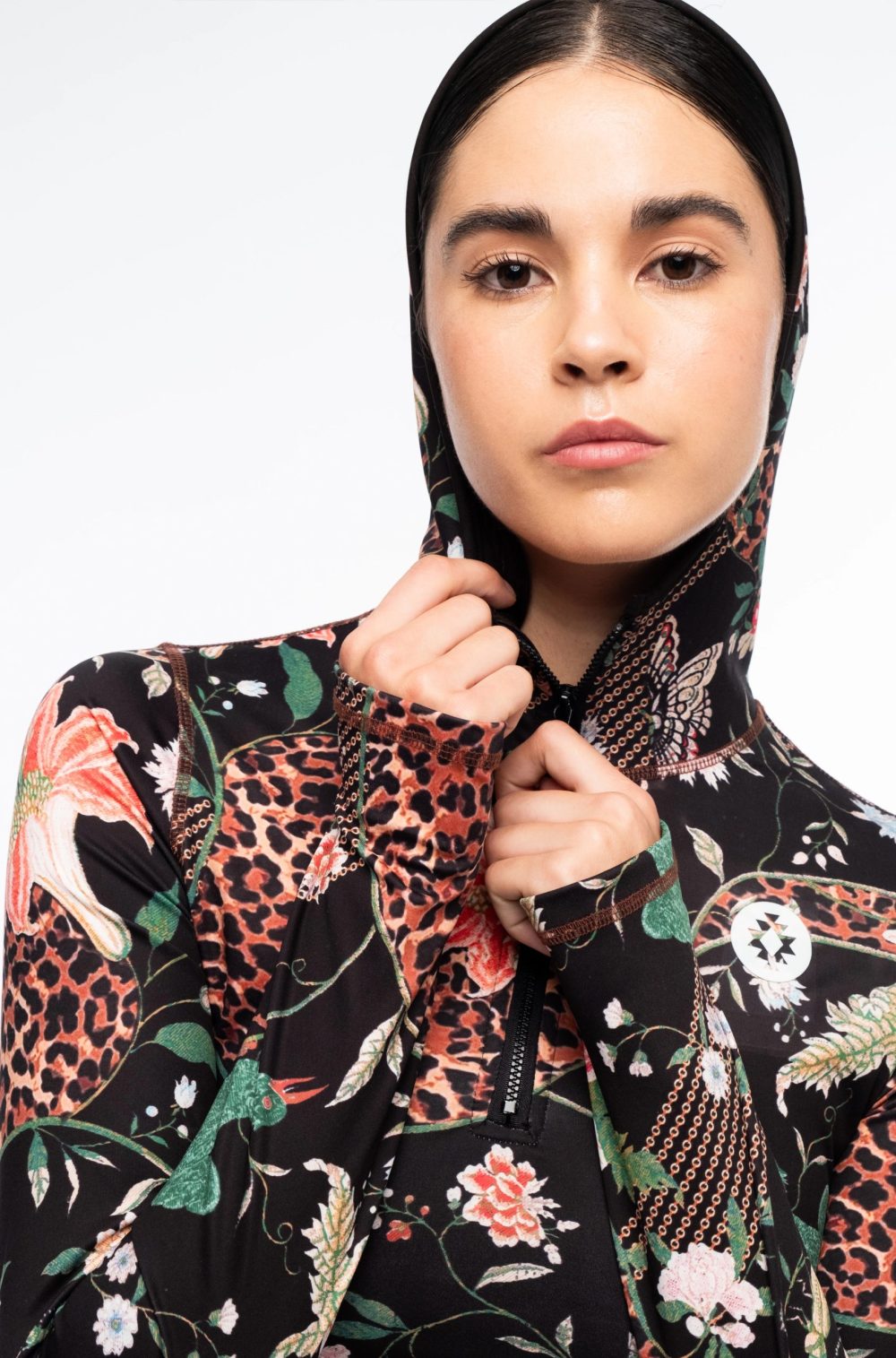 Sacred Wild Fitted Active Zip Hoodie With Thumbholes - Image 12