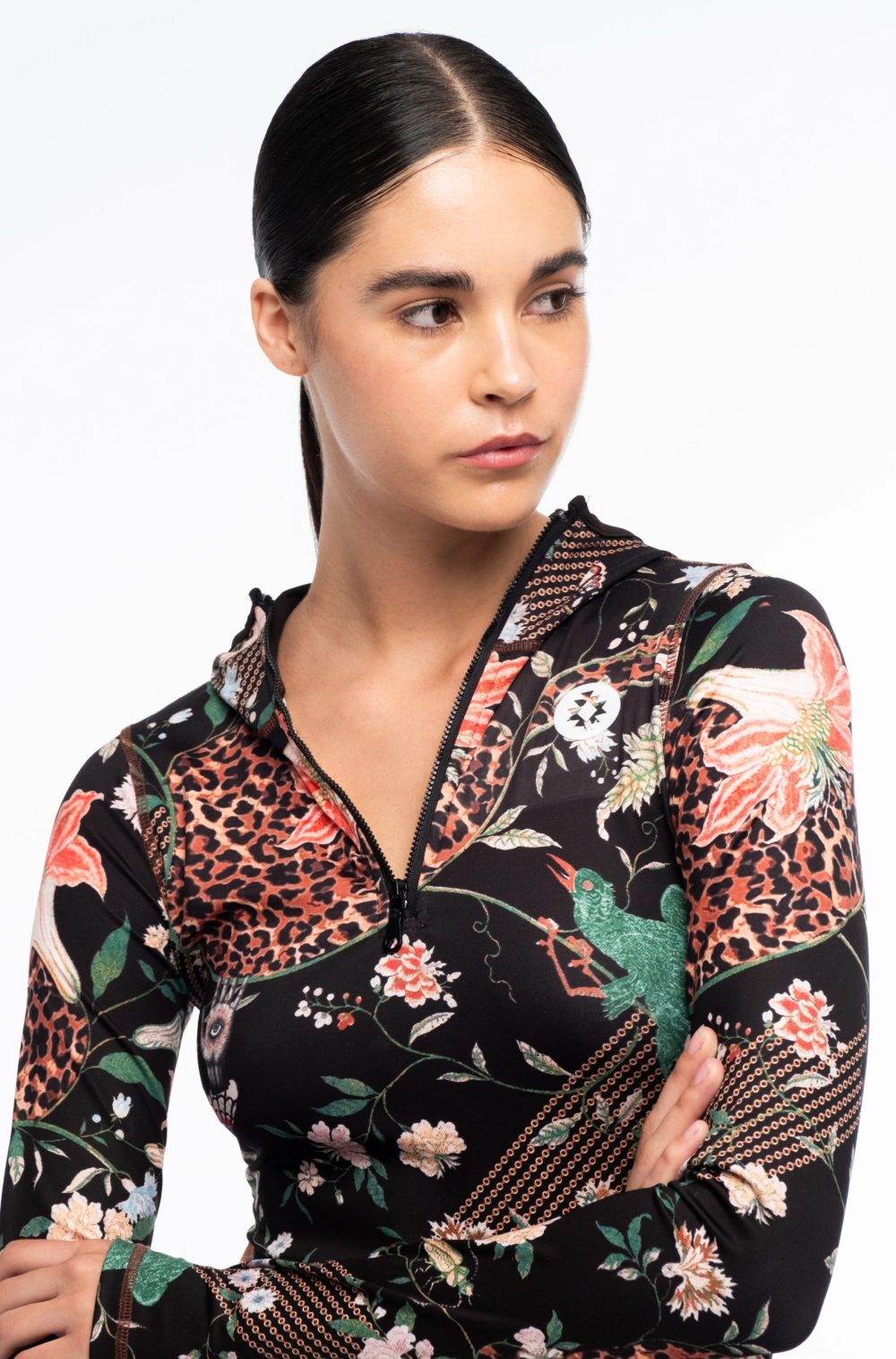 Sacred Wild Fitted Active Zip Hoodie With Thumbholes - Image 13