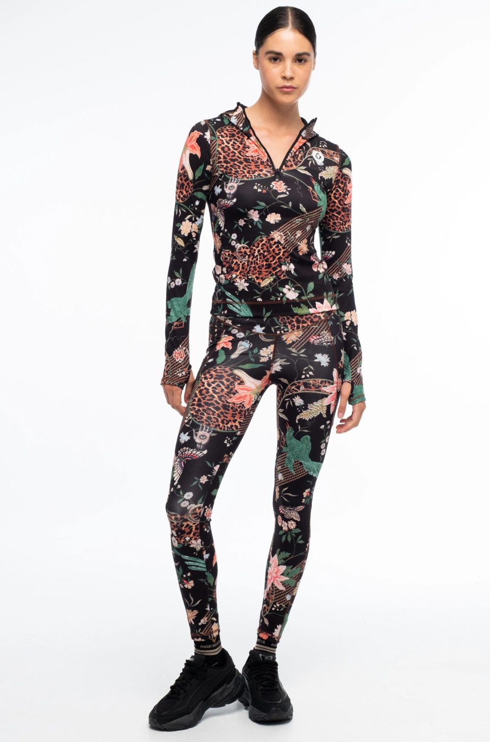 Sacred Wild Fitted Active Zip Hoodie With Thumbholes - Image 15