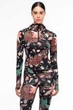 Sacred Wild Fitted Active Zip Hoodie With Thumbholes