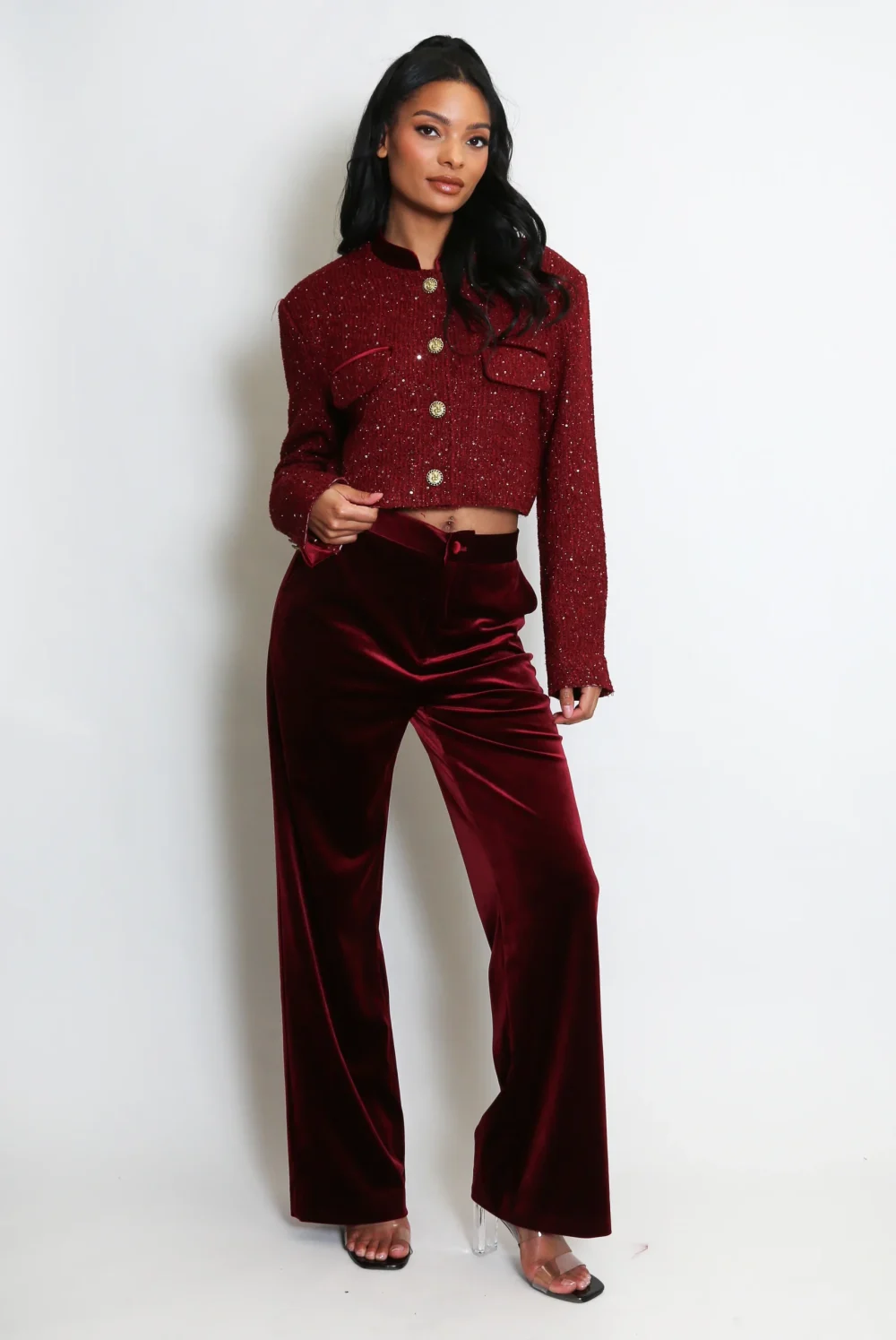 Velvet Straight Leg Trouser - Image 3