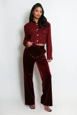 Velvet Straight Leg Trouser - Image 3