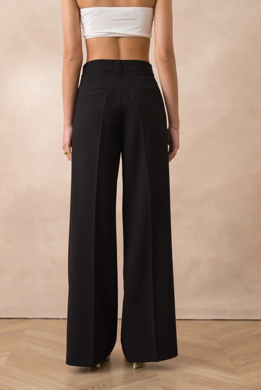 Tailored Pin Tuck Wide Leg Trousers - Image 4