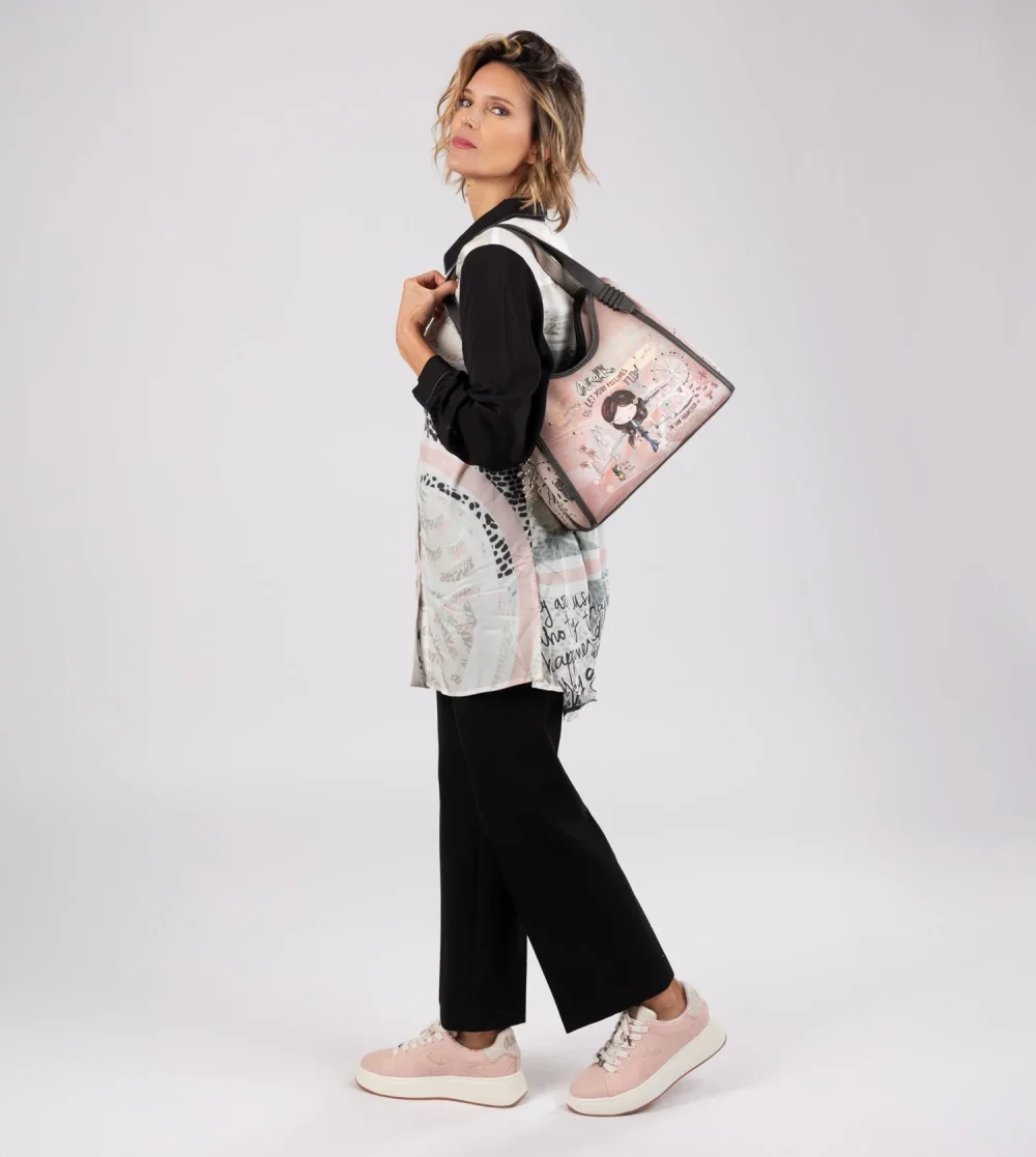 Τσάντα Ώμου Peace & Love Σε Ροζ - Image 5