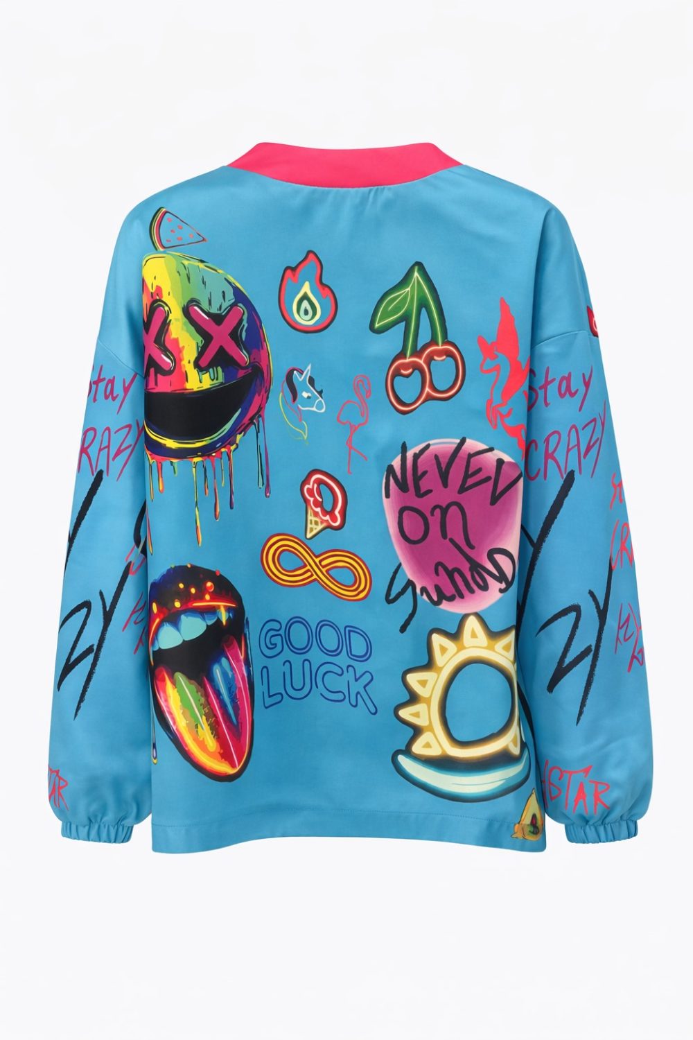No Bad Vibes Jacket - Turquoise - Image 2