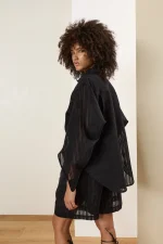 Noir Sheer Tailored Shorts - Image 3