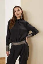 Noir Elegance Satin Shirt