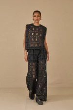 Noir Flow Lace Trousers - Image 6