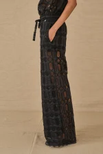 Noir Flow Lace Trousers - Image 2