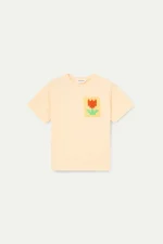 Tulip Embroidery T-Shirt - Yellow - Image 2