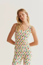 Multicolor Tulip Print Leggings - Image 2