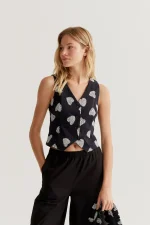 Harmony Black Print Vest