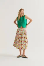 Tulip Print Midi Skirt - Image 5