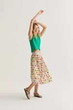 Tulip Print Midi Skirt - Image 6