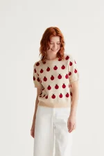 Red Coccinella Print Knitted Sweater