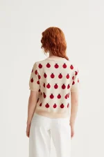 Red Coccinella Print Knitted Sweater - Image 3