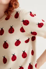Red Coccinella Print Knitted Sweater - Image 4