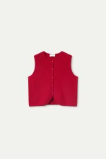 Red Knit Vest Top - Image 2