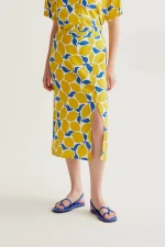 Limoncello Print Midi Skirt