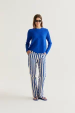 Bamboo Blue Print Trousers - Image 5