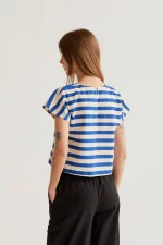 Bamboo Blue Print Top - Image 3