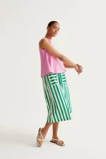 Bamboo Green Print Midi Skirt - Image 6