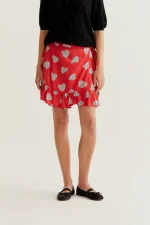 Harmony Red Print Short Skirt