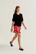 Harmony Red Print Short Skirt - Image 6