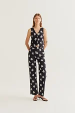 Harmony Black Print Trousers - Image 5