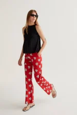 Harmony Red Print Trousers - Image 6