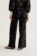 Black Garden Print Trousers - Image 3