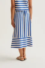 Bamboo Blue Print Midi Skirt - Image 3