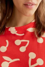 Red Cherry Print T-Shirt - Image 4