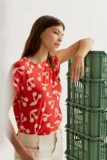 Red Cherry Print T-Shirt - Image 6