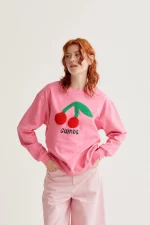 Cherry Embroidery Sweatshirt