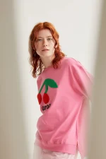 Cherry Embroidery Sweatshirt - Image 6