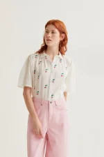 White Cherries Print Shirt