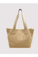 Τσάντα Ammos Small Leather Suede Beige - Image 3