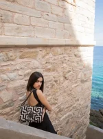 Τσάντα Athena Ecru-Black