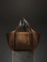 Τσάντα Dionysia Leather Suede Cognac