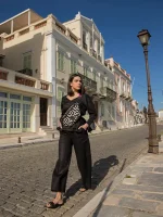 Τσάντα Doris G Ecru-Black