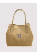 Τσάντα Emmelia Leather Suede Beige