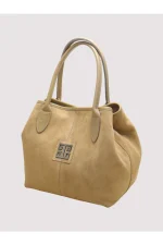 Τσάντα Emmelia Leather Suede Beige - Image 2