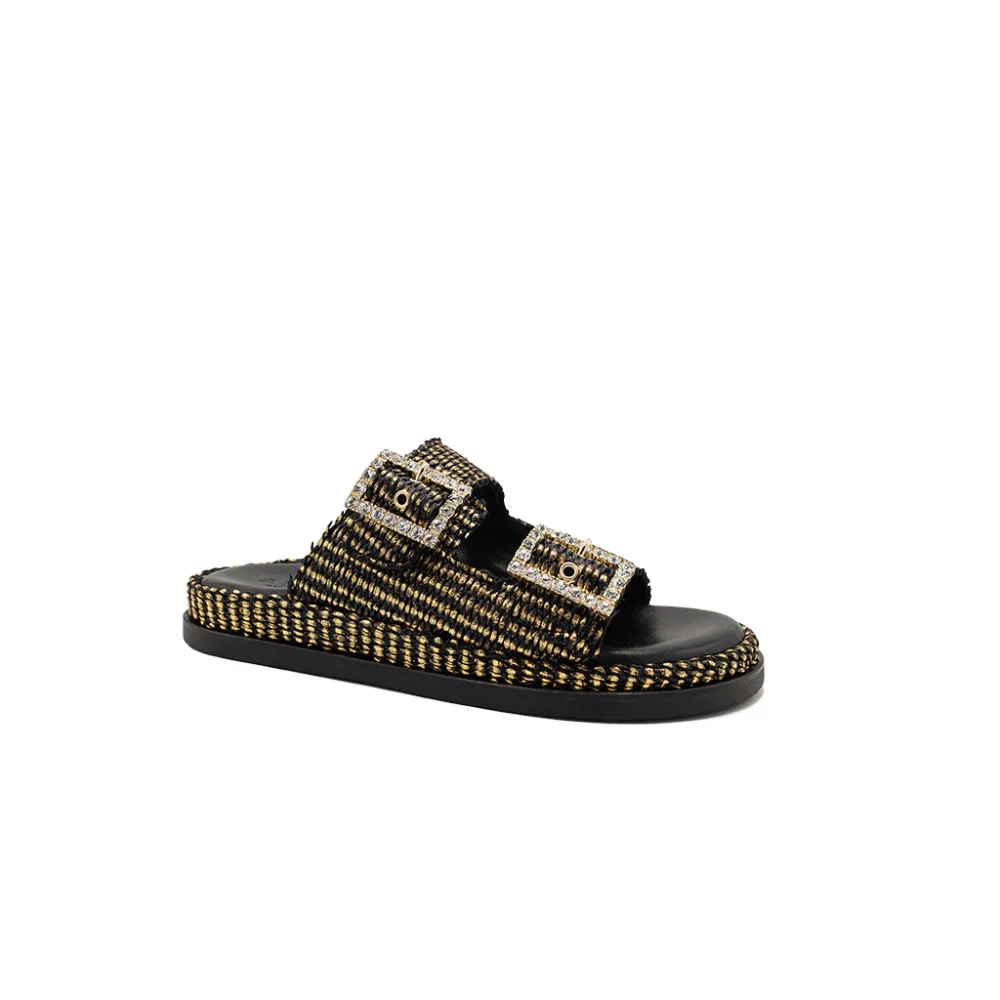 Greta Black/Gold Sandal - Image 2