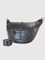 Τσάντα Kronos Leather Black Embossed - Image 2